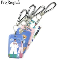 doctor nurse dogs fashion lanyard id badge holder bus pass case cover slip bank credit card holder strap kids gifts card holder