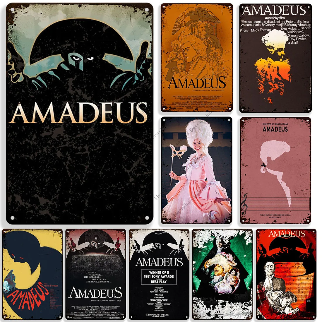 

Movie Amadeus Vintage Poster Decorative Metal Sign Decorative Plate Bar Club Cafe Metal Plaque Cafe Wall Decor Industrial Decor
