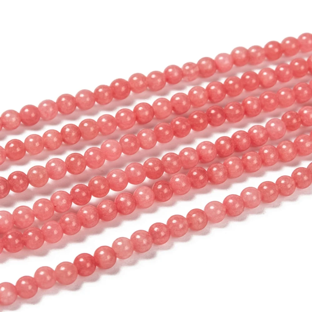 

1Strand Natural Malaysia Jade Bead Strands Round Dyed Beads Light Coral 4mm Hole: 1mm about 90pcs/strand 14.8 inch