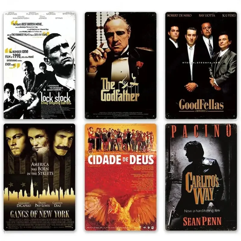 Винтажные металлические жестяные знаки Декор классические гангстеры постеры