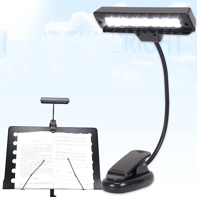 

10 LED USB Light Clip-on for Music Stand Portable Flexible Gooseneck Eye Protection Reading Book Light Bed Desktop Lamp Light