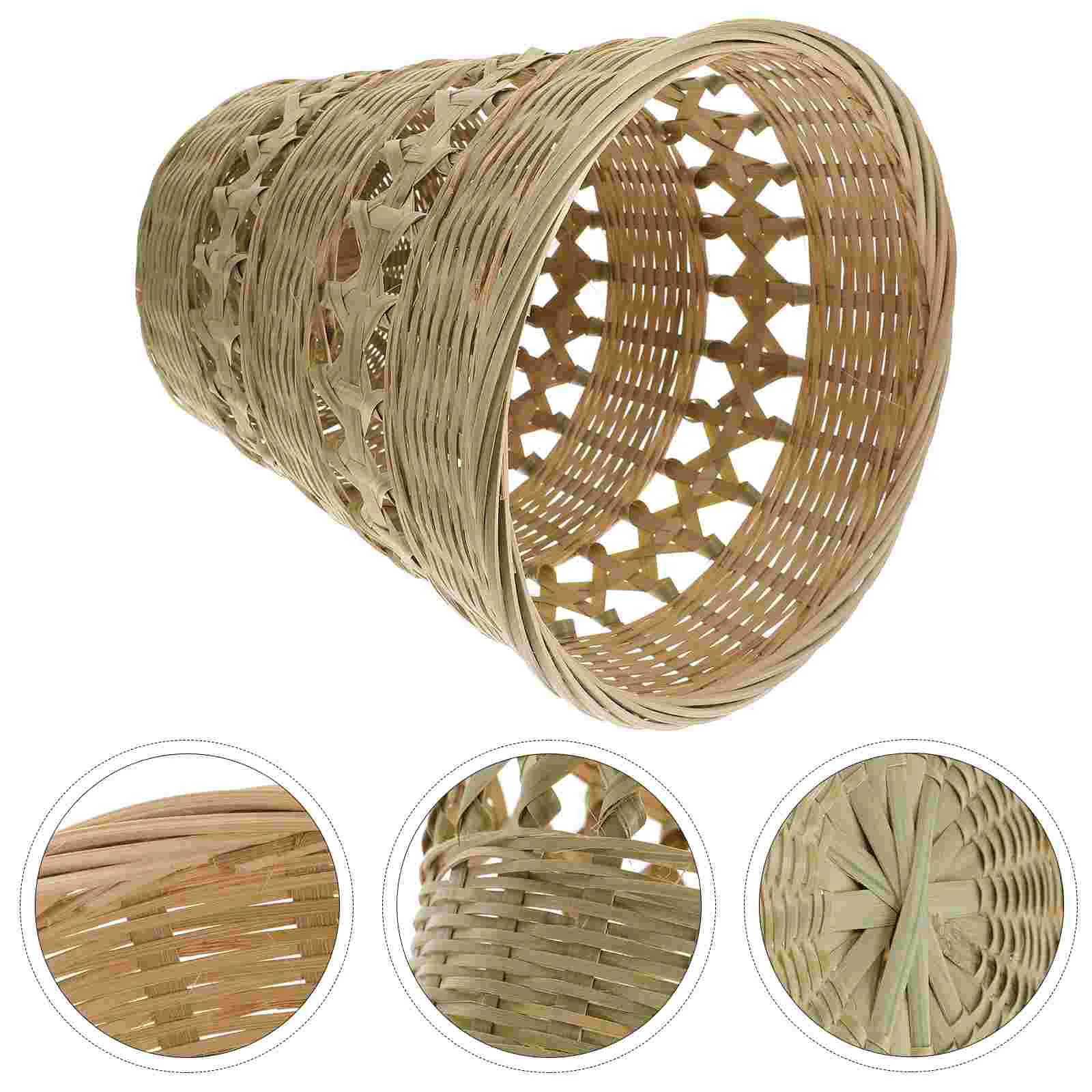 

Basket Trash Can Woven Wicker Waste Rattan Garbage Storage Bin Baskets Seagrass Paper Kitchen Wastebasket Bathroom Laundry