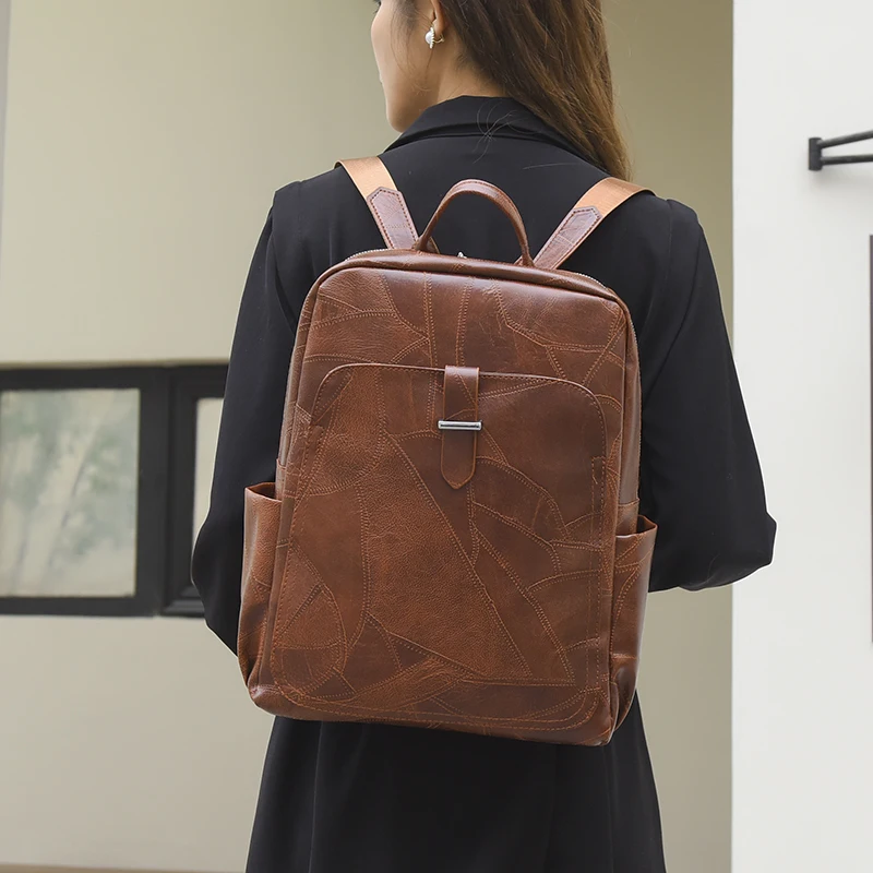 

Pu Leather Large Capacity Women's Backpack Laptop Travel Bag Backpack