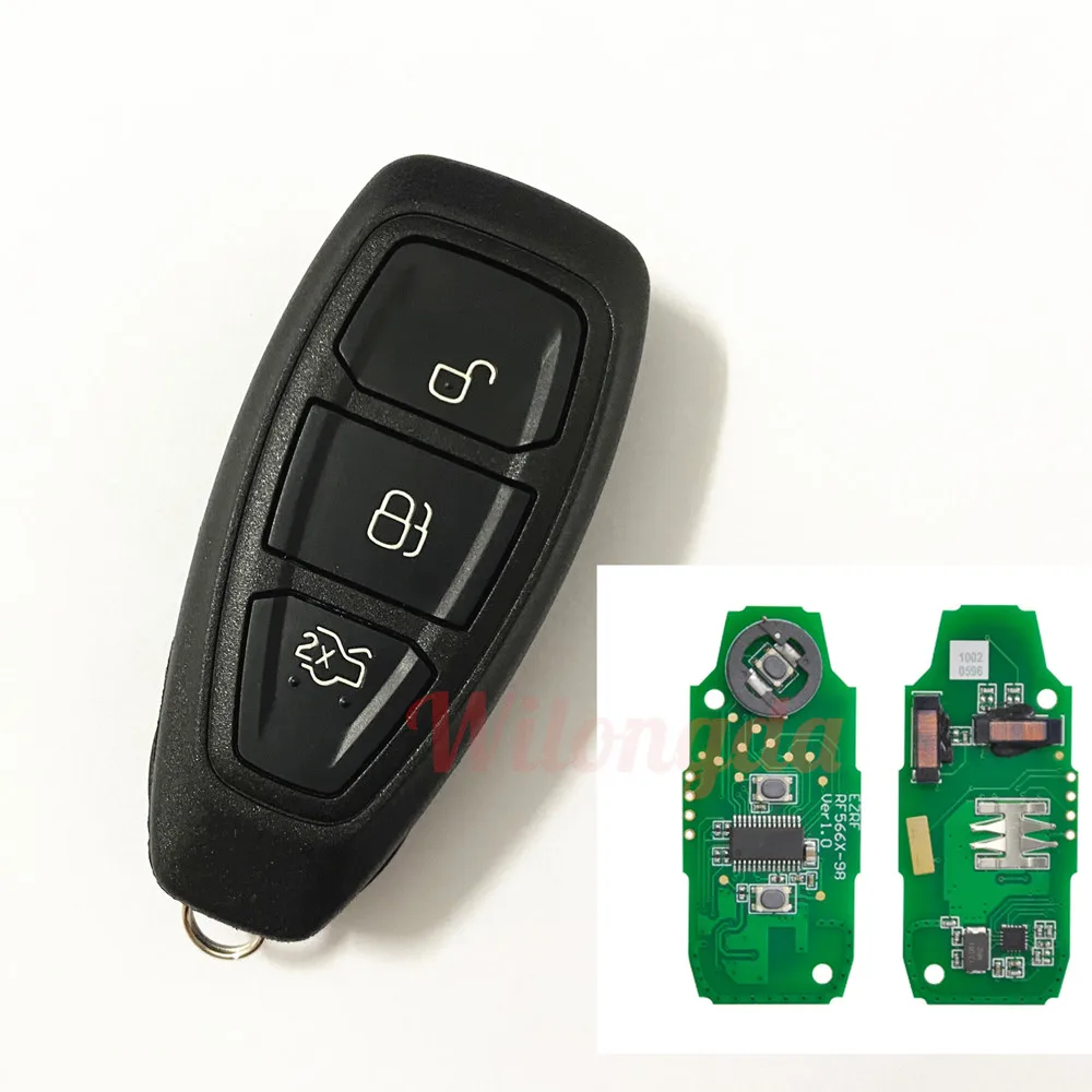 

Автомобильный ключ дистанционного управления для Mondeo Kuga Fiesta B-Max Ford Focus C-Max 434 FSK 4D63 чип FCC KR55WK48801 автомобильный смарт-ключ