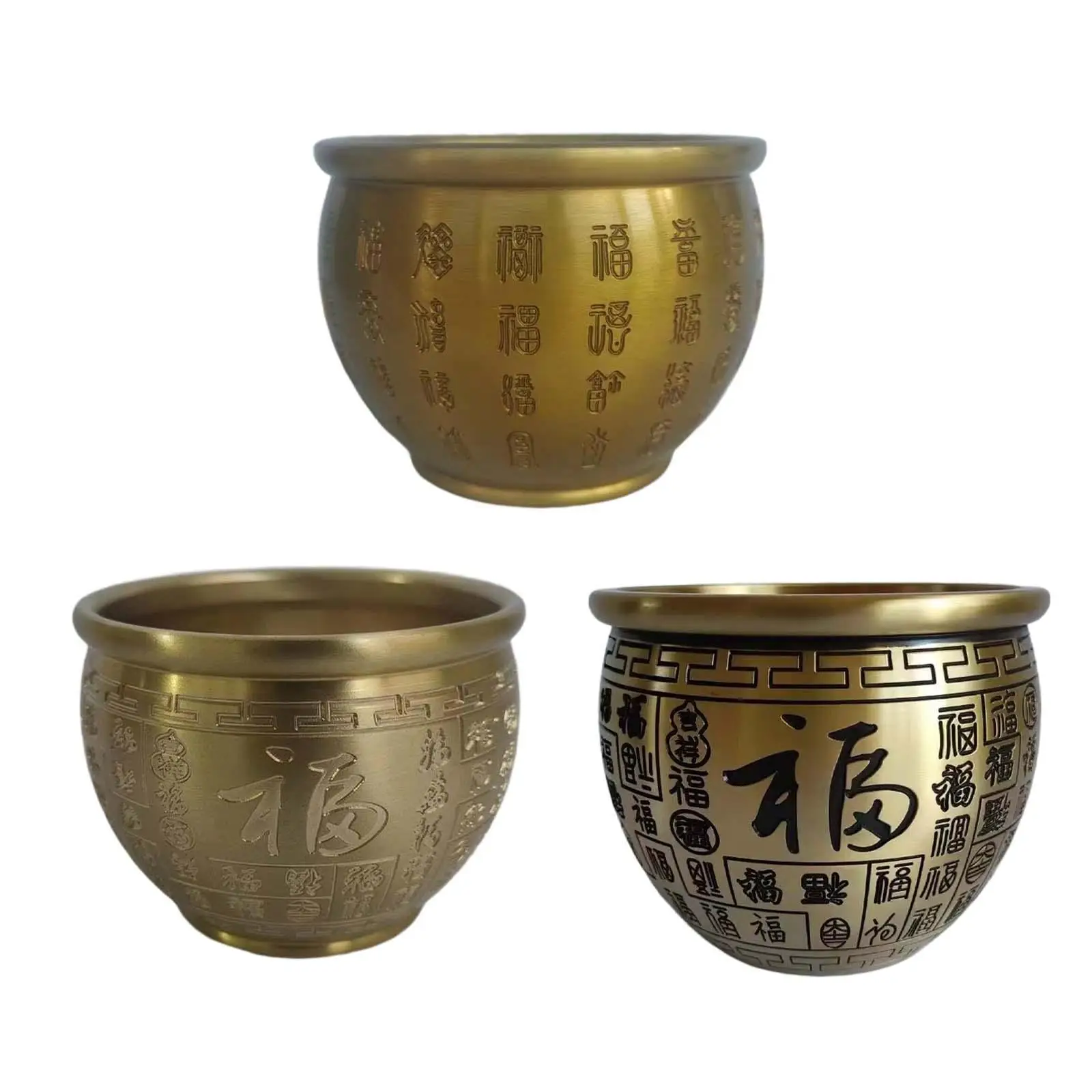 

Chinese Brass Fortune Cylinder 9.5cm Chinese Lucky Decorations Ornament Lucky Decorations Feng Shui Money Pot for Party Desktop