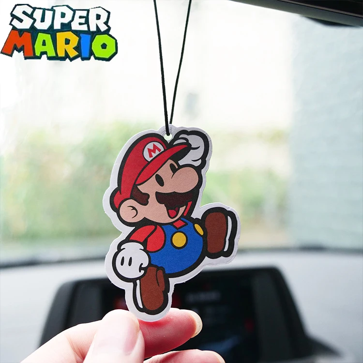 

Super Mario Car Fragrance Luigi Mario Game Figures Car Perfume Deodorizing Fragrance Mirror Decorations Pendant