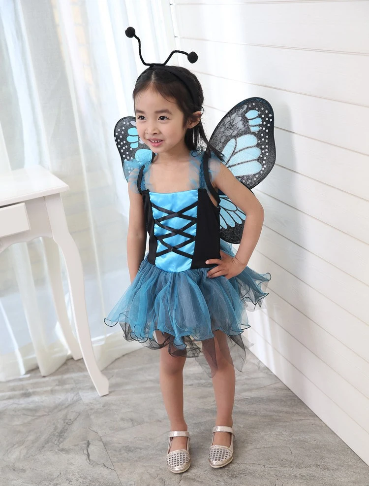 Балерина сказочный костюм детское платье + крылья |