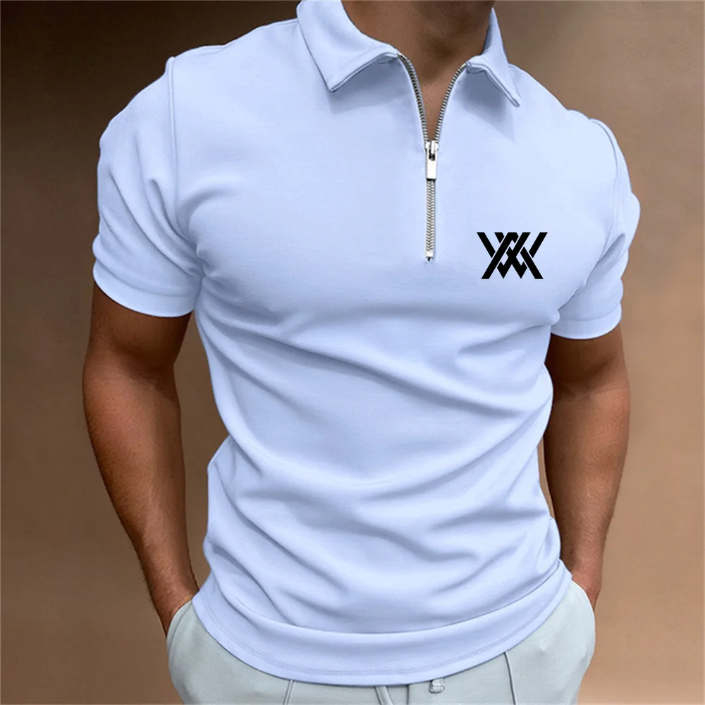Summer Brand Golf Clothing 2023 Men's Golf Top Men's Blazer Style Men's Slim Short Sleeve T-shirt Men's Golf Shirt