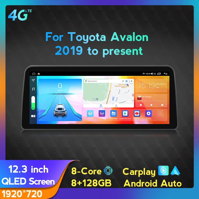 

For Toyota Avalon 2019 2020 2021 2022 Android11 8+128G Car Radio Player Multimedia GPS Navigation auto Stereo Multimedia Carplay