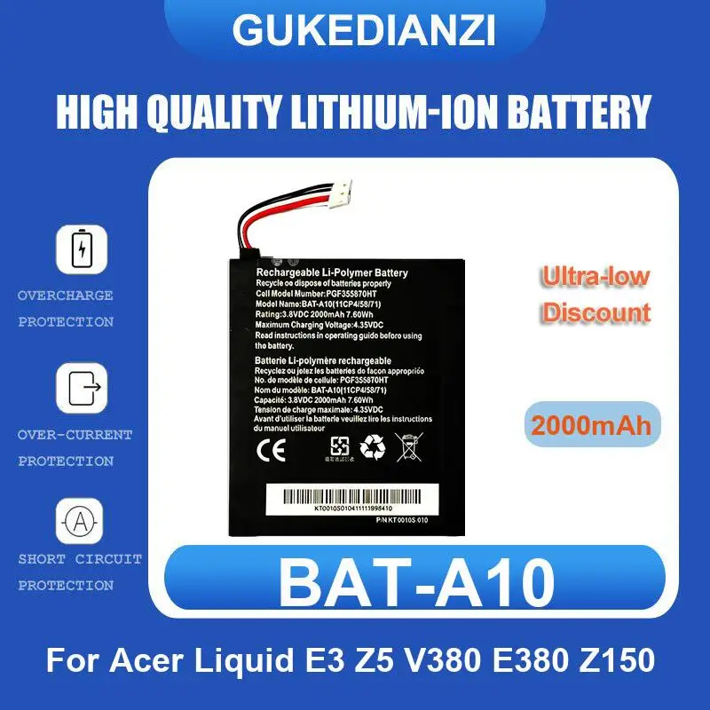 Фото Аккумулятор для Acer Liquid Z410 T01 Z330 BAT A11 Z520, Z520 Dual SIM (P/N BAT-A12(1ICP4/51/65) KT.00104.002) A12 Z530 Z530S T02 №2