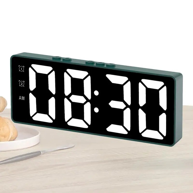 

LED Alarm Clock Sturdy Mirror Desktop Alarm Clock With Temperature LED Electric Clock For Office Kitchen Living Room Bedroom