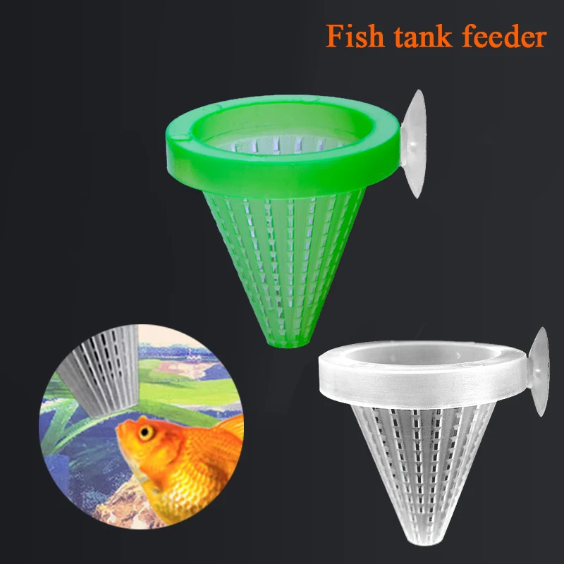 

Aquarium Fish Feeder Fish Tank Live Red Worm Shrimp Food Feeding Cone Cup With Sucker For Feeding Fish Aquatic Pet Plastic