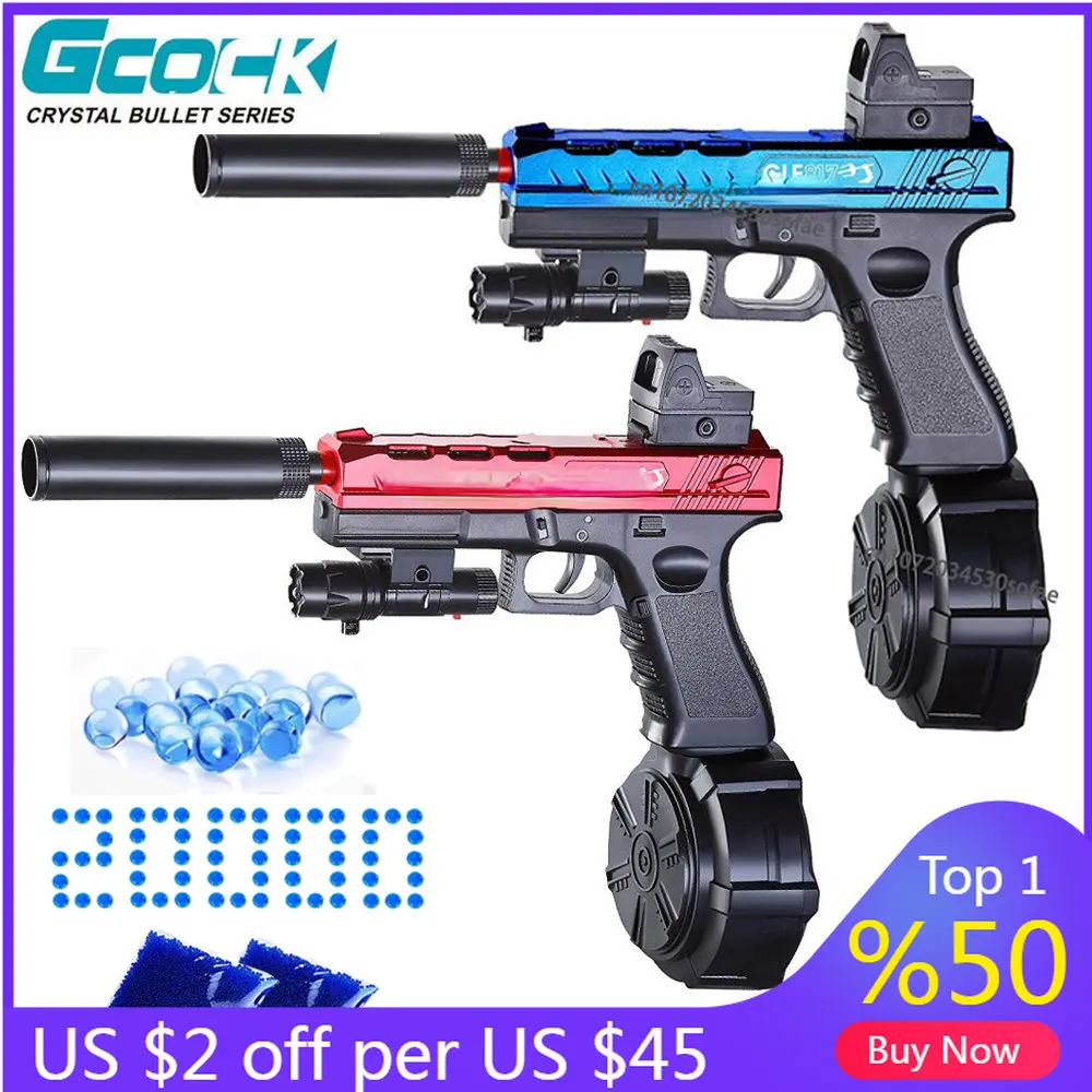 

2 шт. Glock и AK47 электрический игрушечный пистолет в виде капли воды, пистолет с брызговиком, Воздушный пистолет для взрослых, яркий и забавный подарок