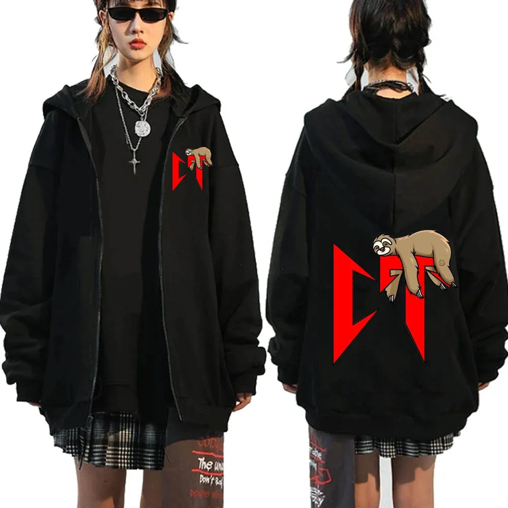 Красная толстовка с капюшоном CT Sloth Natanael Cano в стиле хип-хоп худи на молнии унисекс