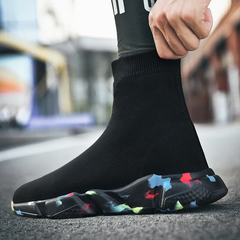 

Fashion Men Casual Shoes Light Men Shoes High Men's Socks Sneakers Plush Platform Sneakers Unisex Socks Shoes Zapatillas Hombre