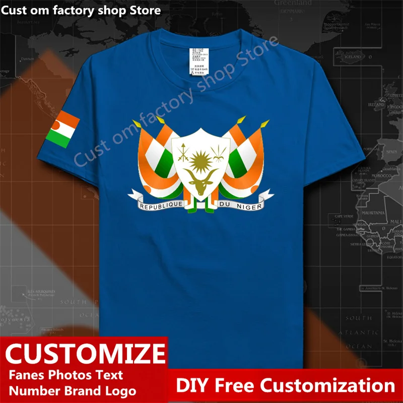 

Niger Nigerien Country T shirt Custom Jersey Fans DIY Name Number LOGO Tshirt High Street Fashion Hip Hop Loose Casual T-shirt