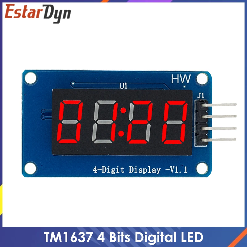 

TM1637 4 Bits Digital LED Display Module For arduino 7 Segment 0.36Inch Clock RED Anode Tube Four Serial Driver Board Pack