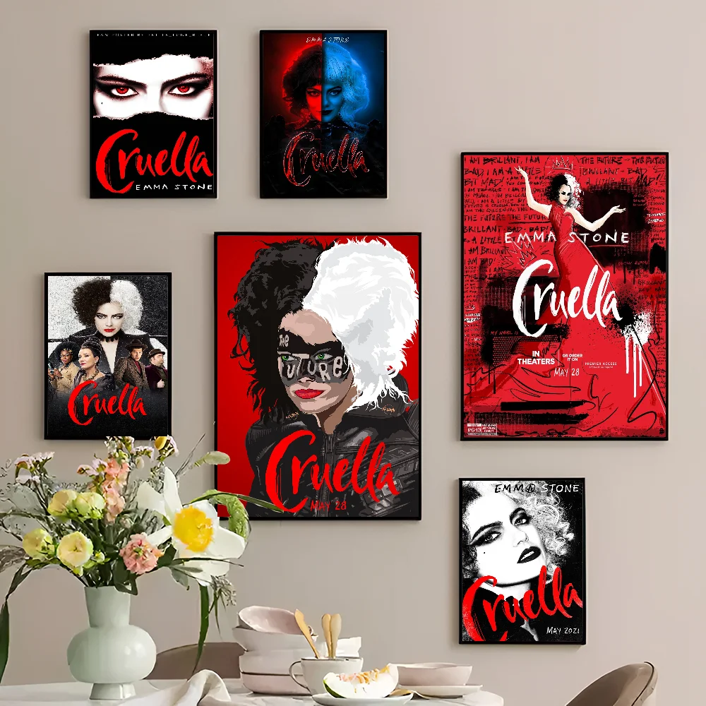Кино C-Cruella винтажные постеры клейкая белая бумага наклейка Сделай Сам комната