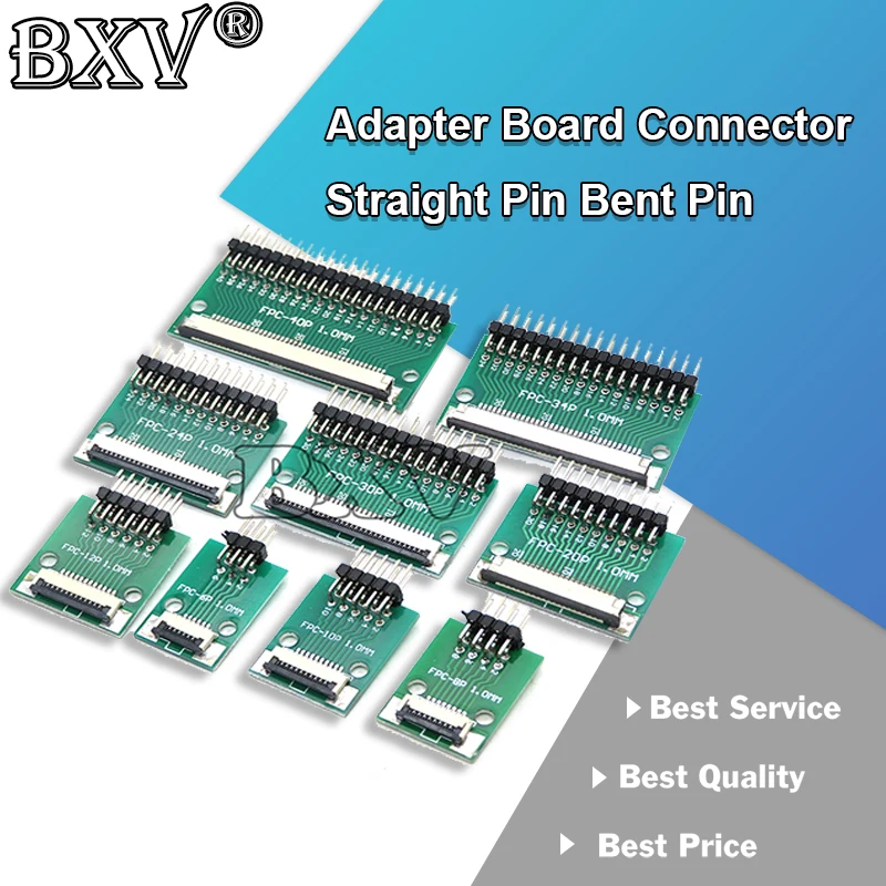 0.5mm 1.0mm To 2.54mm FPC FFC 6 8 10 12 20 24 26 30 34 40 50 60 80 Pin Adapter Board Connector Straight Needle And Curved Pin 