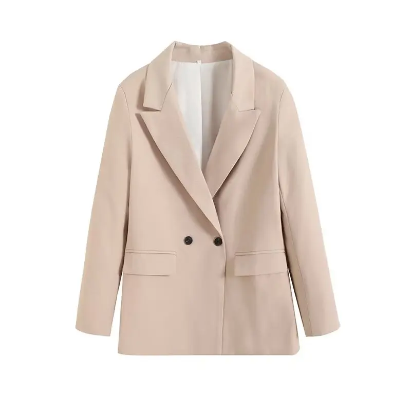 Женский однотонный костюм новый пиджак с отложным воротником в минималистичном