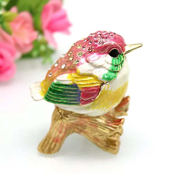 

Thrushbird Jewelry Box Fashion Household Small Decoration Small Storage Decoration Enamel Color Jewelry Box Desk Decoration