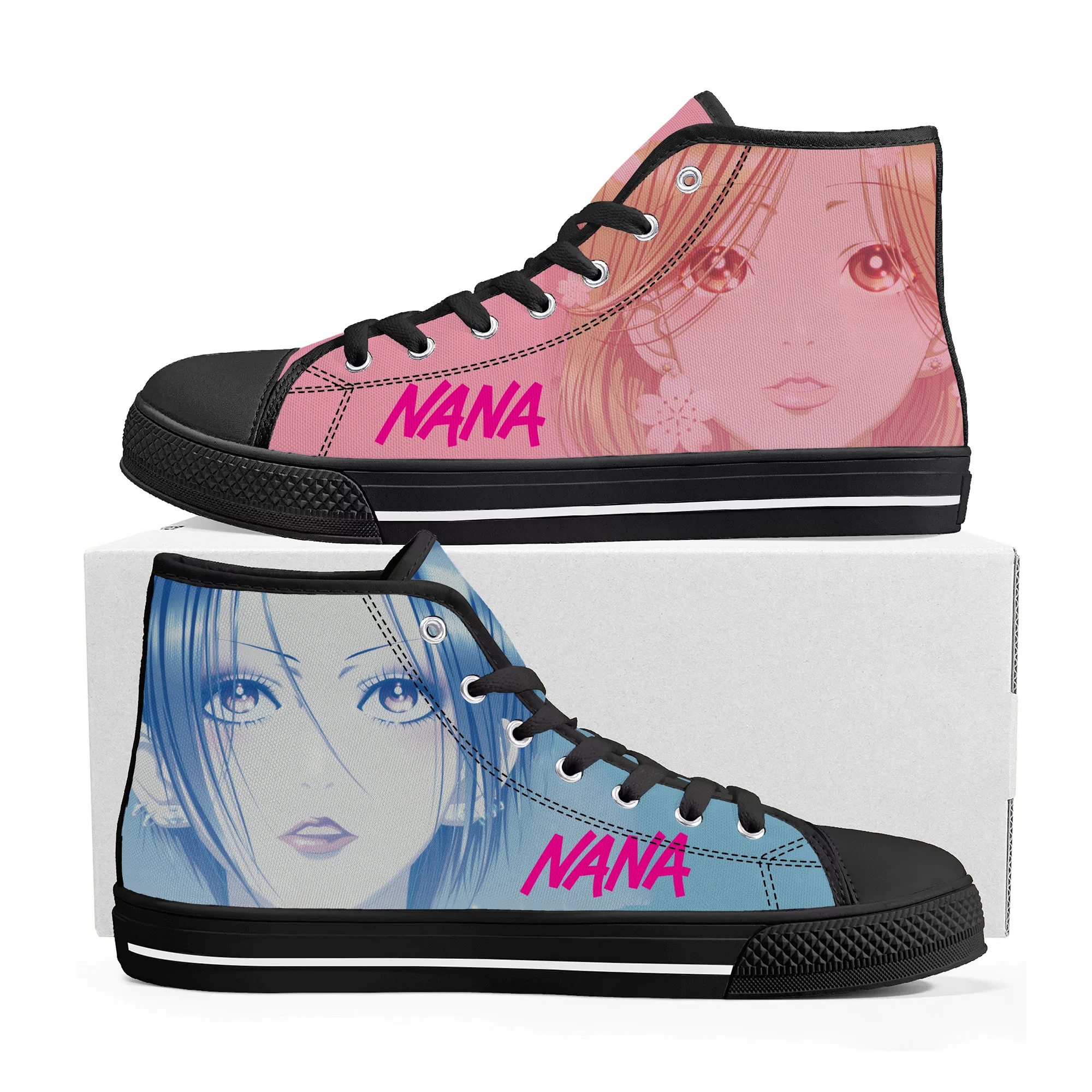 

NANA Osaki Komatsu Manga High Top Sneakers Mens Womens Teenager Canvas Sneaker Casual Couple High Quality Shoes Custom Shoe