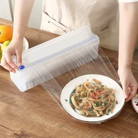 household reusable food plastic wrap dispenser with cutter adjustable cling film cutter kitchen tools supplies healthy