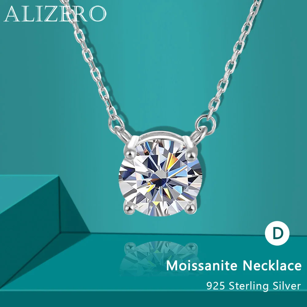 Ожерелье ALIZERO 3ct D VVS1 с муассанитом для женщин свадебная цепочка из стерлингового
