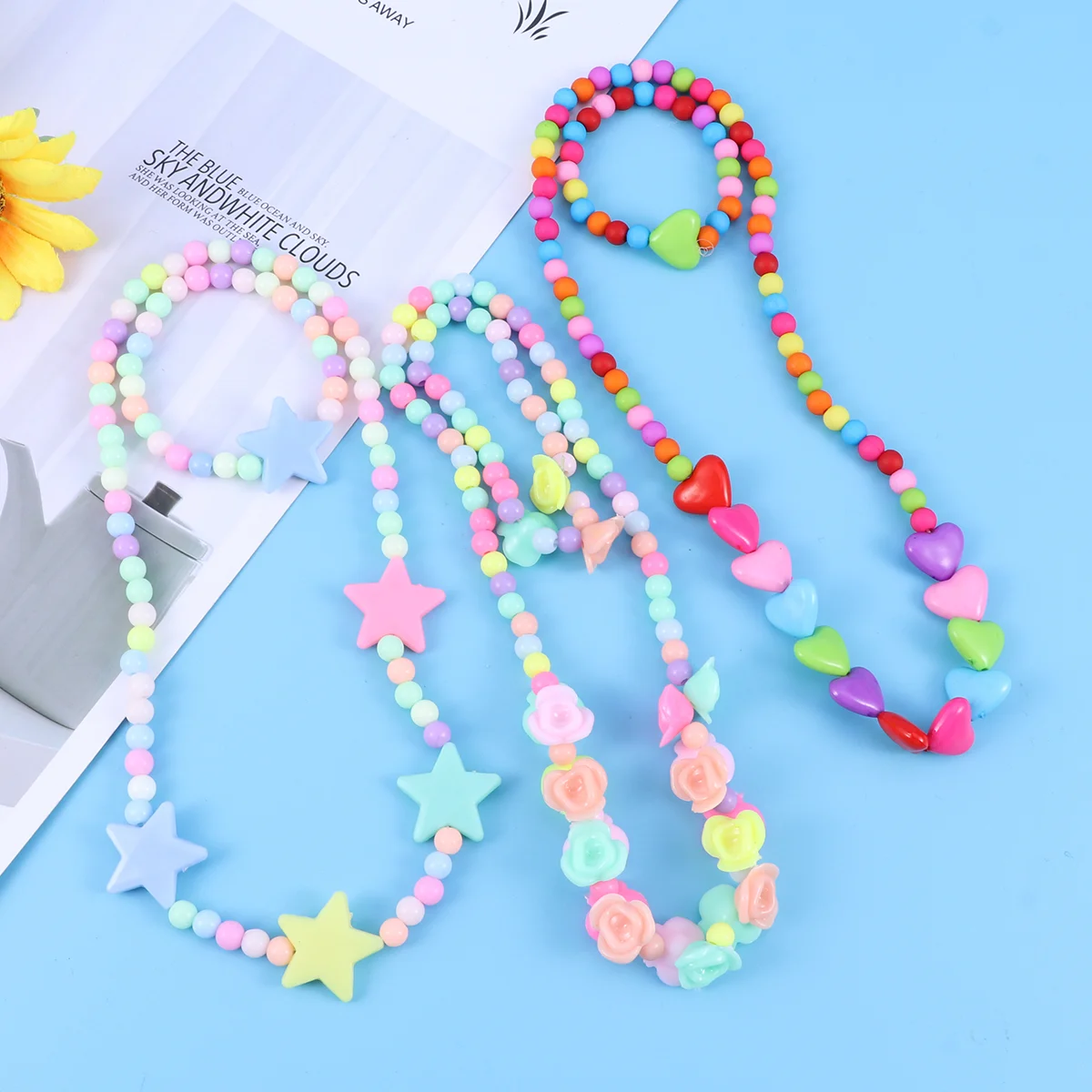 

Jewlery Set Children Kids Jewelry Party Favor Two Piece Suit Necklace Bracelet