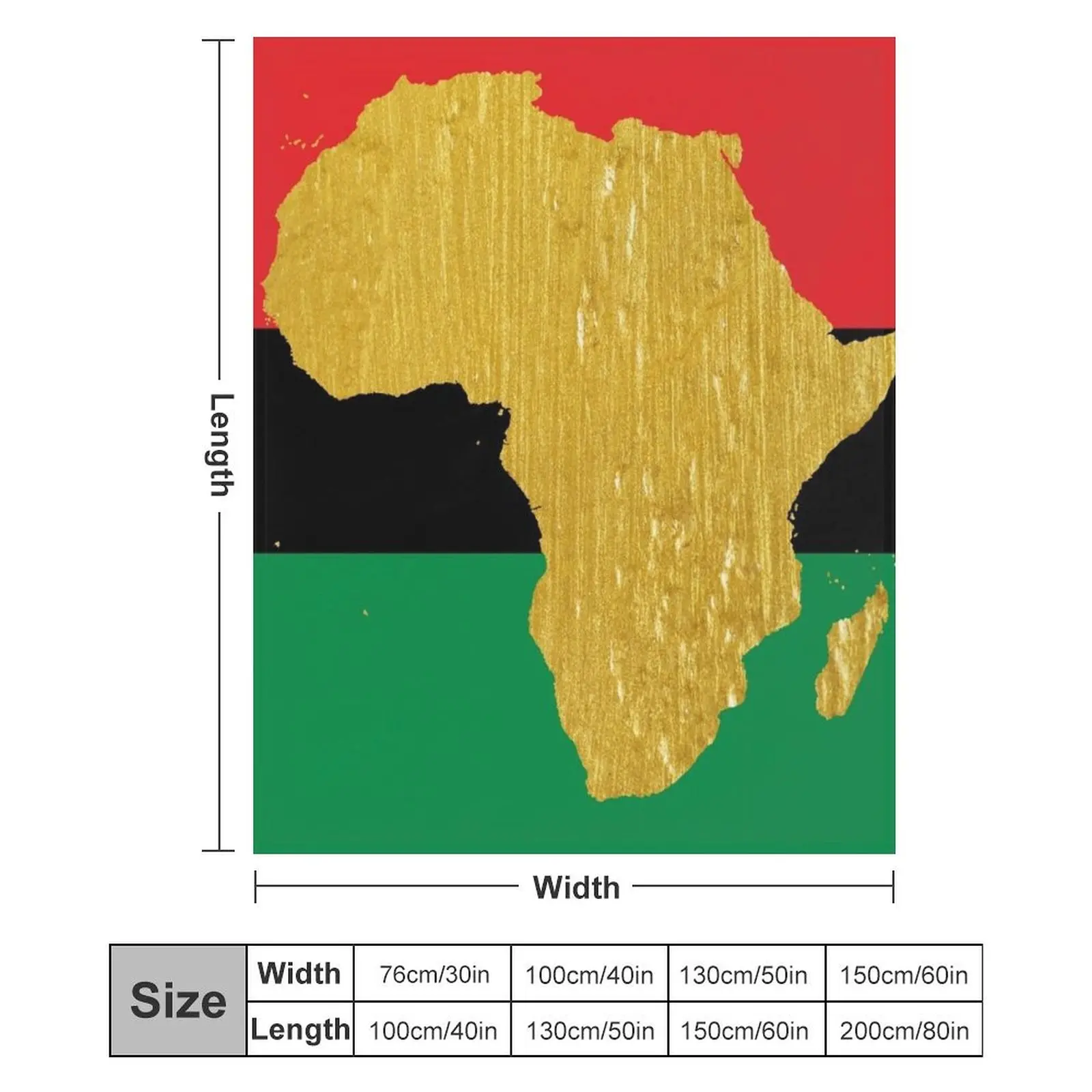 Золотой африканский символ Африки - Одеяло с африканским флагом Пан винтажное