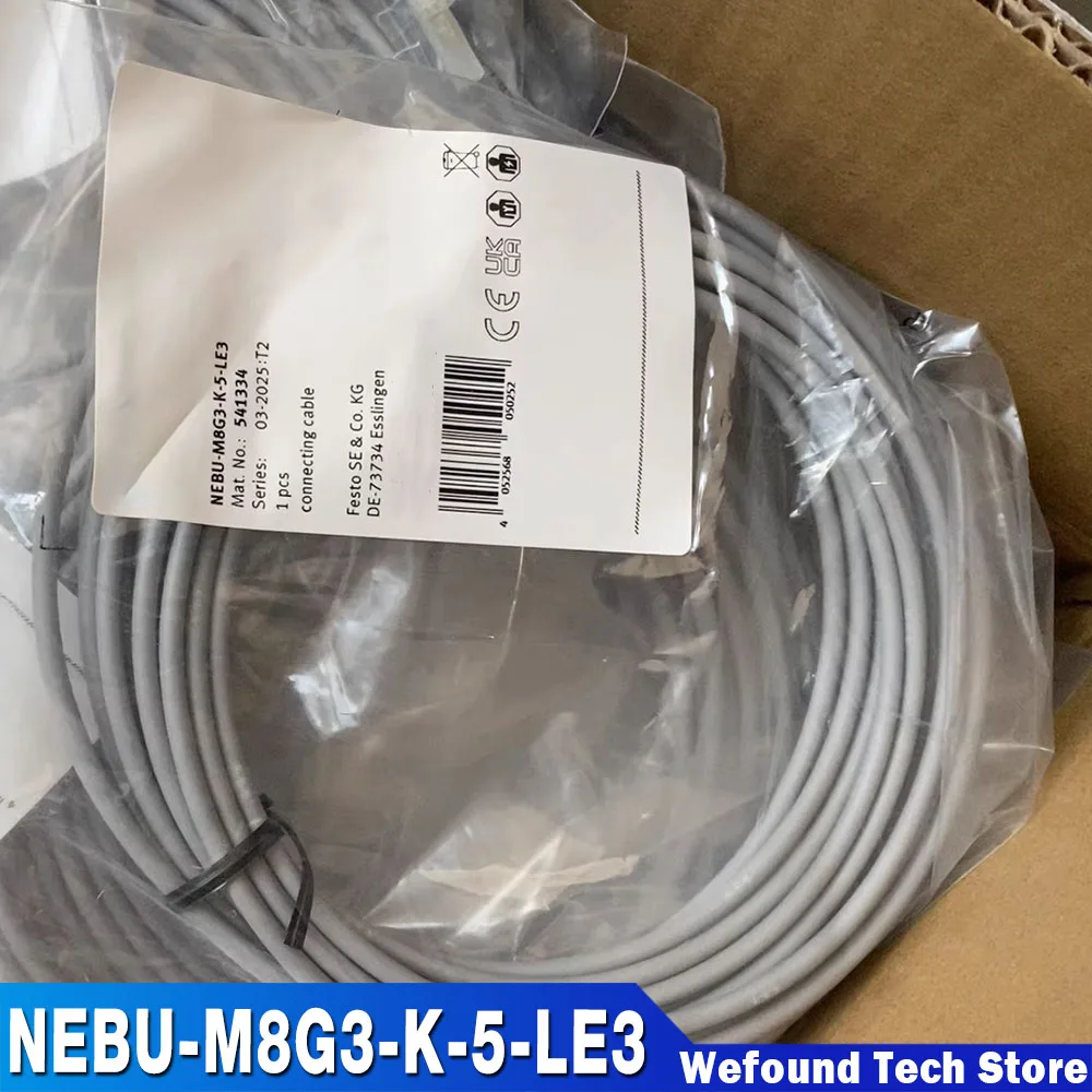 Шнур питания NEBU-M8G3-K-5-LE3 541334 M8 с прямой головкой, 3 ядра ...