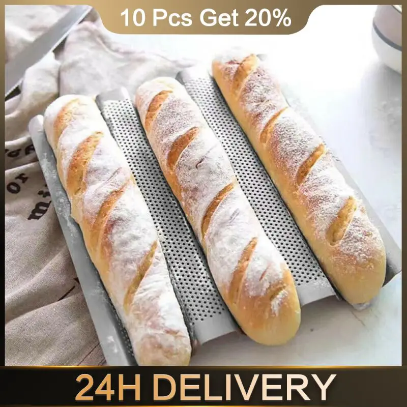 

3 Grid Baguette Mold Steel French Bread Baking Tray DIY Bread Mold Baking And Pastry Tool Cake Mold Kitchen Accessories