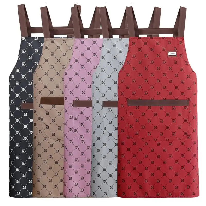 

Fashion Waterproof Apron Home Kitchen Cooking Baking Oil-proof Men And Women Universal Summer Work Waistband Work Soft Apron