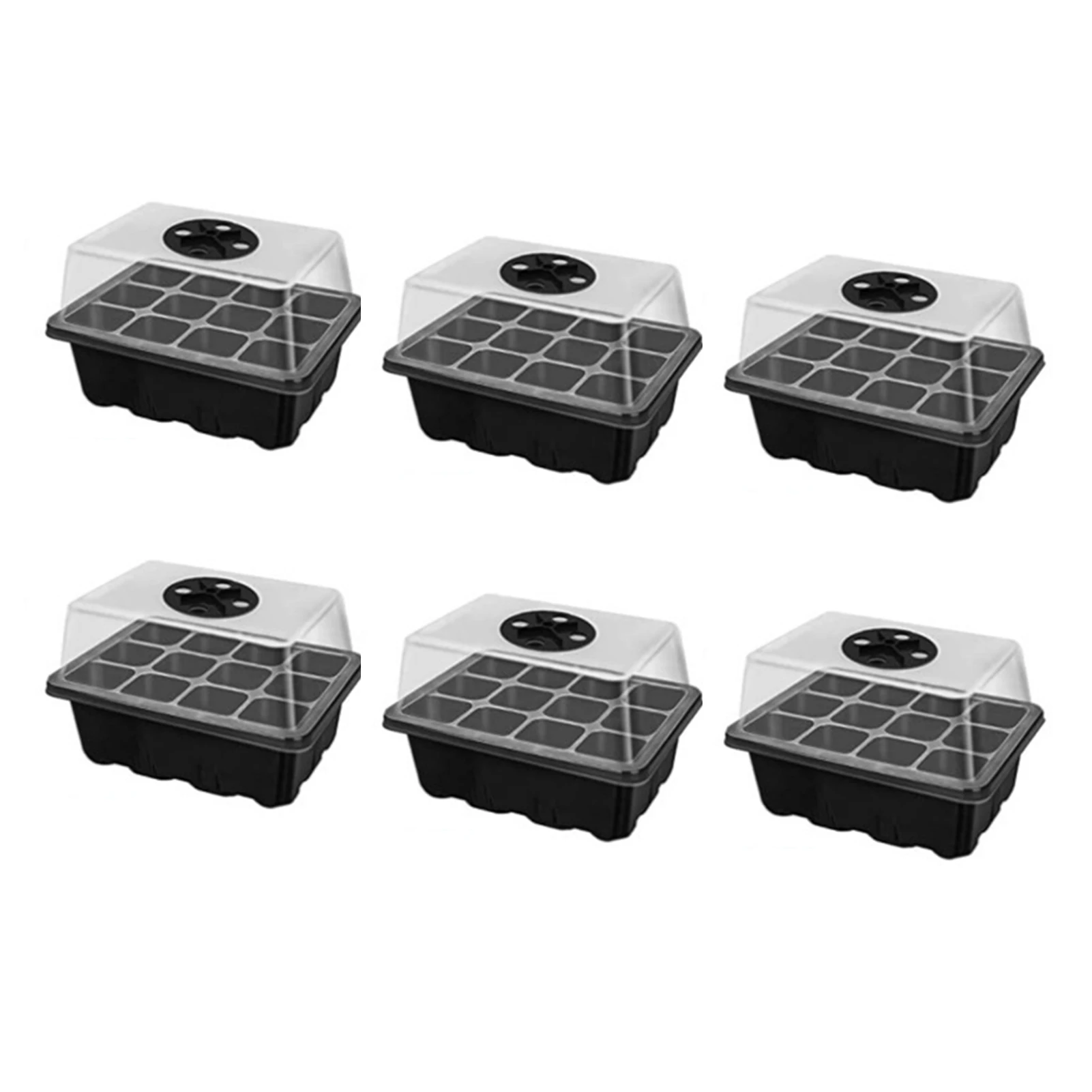 

Greenhouse Plant With Dome Base Garden Nursery Pots Humidity Adjustable Yard Growing Seedling Starter Tray Germination 12 Cells