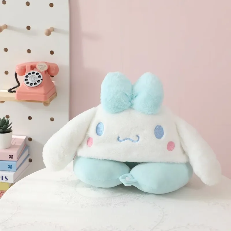 Sanrio Cinnamoroll U-образная подушка для шеи автомобильная дорожная с капюшоном аниме My