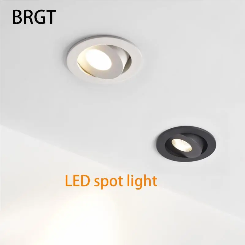 BRGT Led Spot Light Recessed Ceiling Lamp 10W Focos Lights White Black Downlight 220V For Kitchen Living Room Indoor Lighting