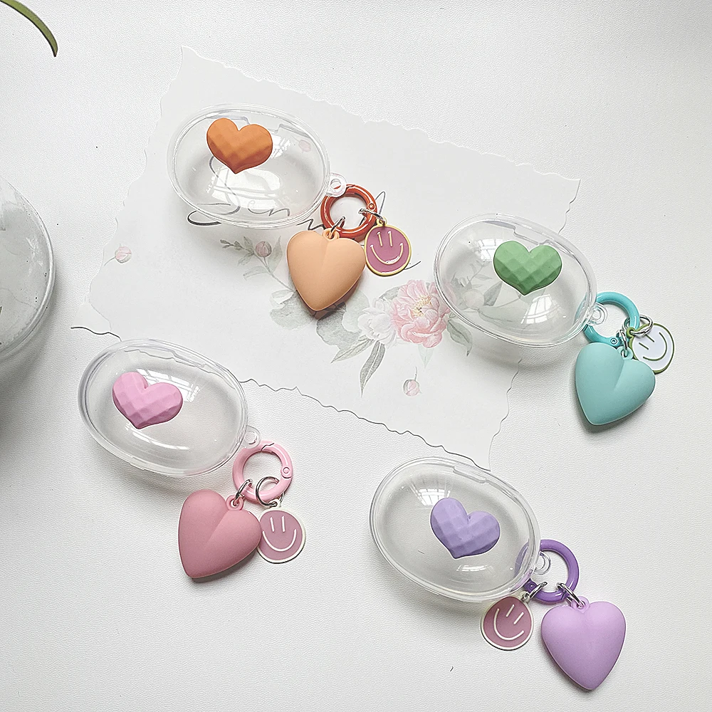 

Silicone clear case Cute Love Earphone Case For Xiaomi Mi True Wireless Earbuds Basic 2S Case High Quality Cover with keychain