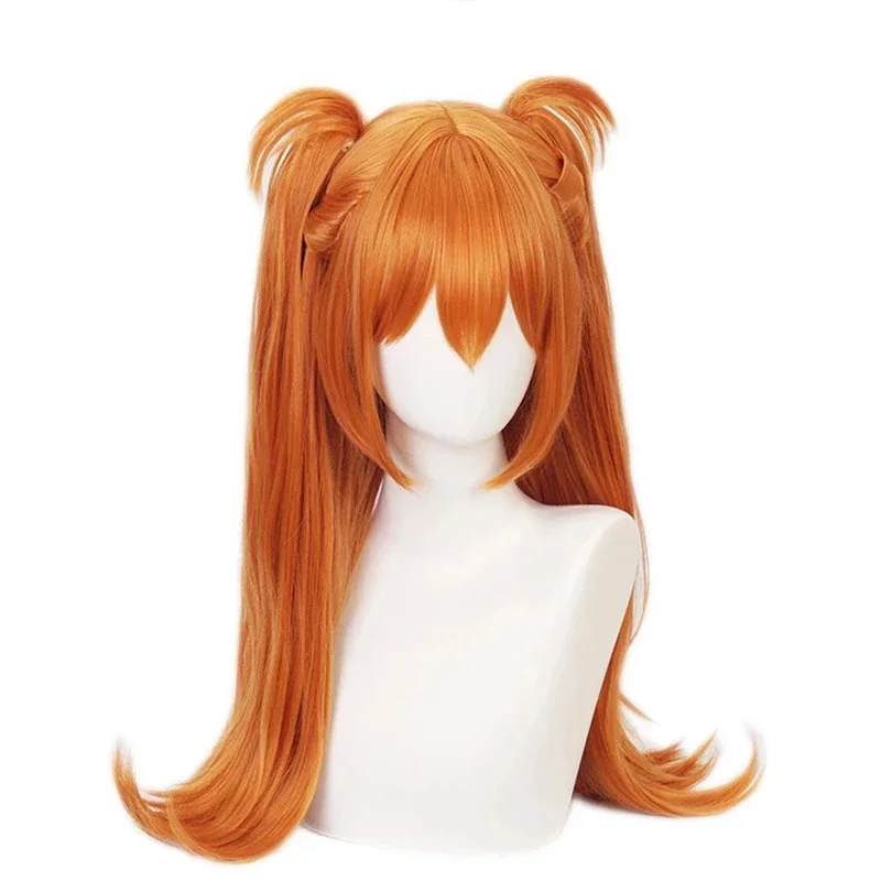 Парик для косплея аниме Asuka Langley Soryu Длинные оранжевые термостойкие синтетические