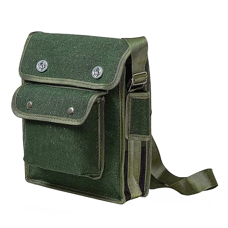 

Canvas Tool Bag, Shoulder Strap Small Tool Pouch, Maintenance Lineman Garden Wrench Screwdriver Organizer Bag