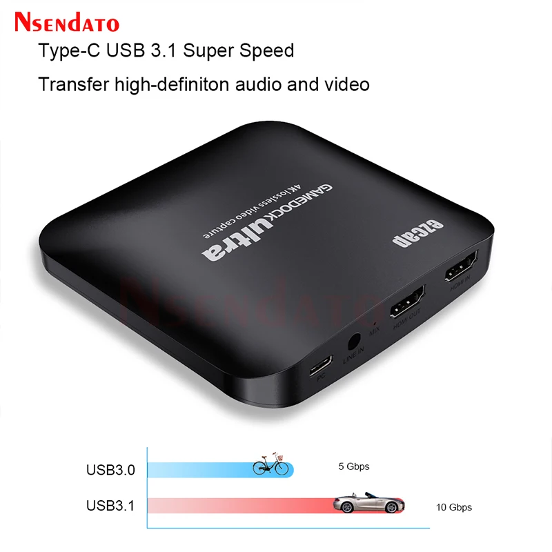 Фото Ezcap326C HDMI USB C Карта видеозахвата 4k 30fps HDR HDMI к USB3.1 Тип C Карта захвата видео для потоковой передачи в реальном времени PS4 №2