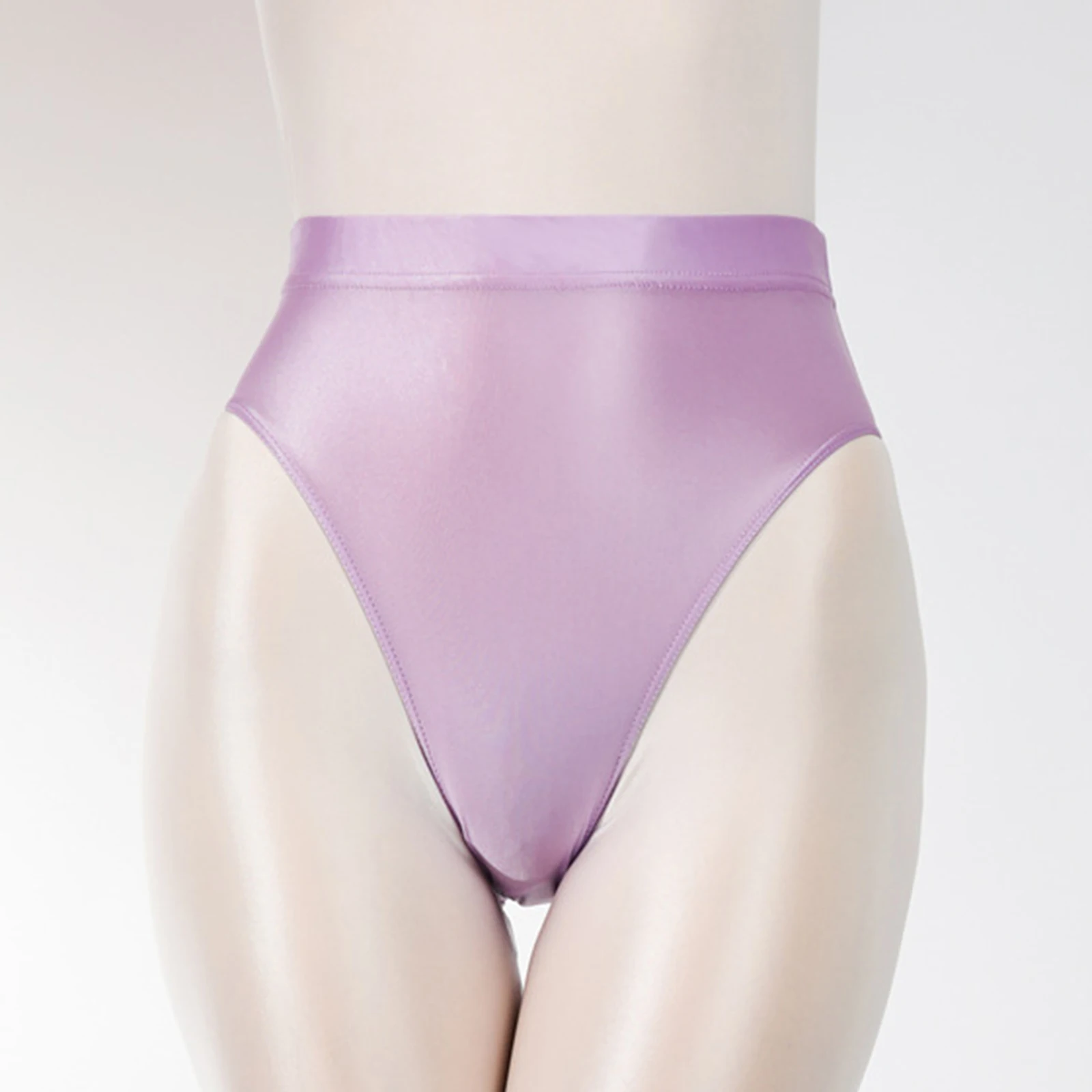 

Womens Glossy Solid Color High Waist Briefs Sexy Underwear Swimsuit Bottom Swimwear For Women