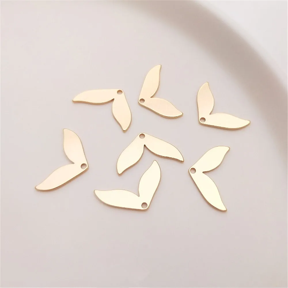 

14K Gold Filled Plated Beauty fish tail whale tail hanging ornaments diy first ornaments earrings pendant accessories