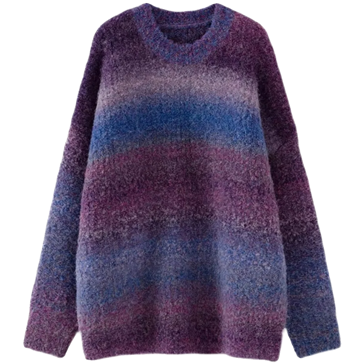 Зимний градиентный свитер женский вязаный пуловер большого размера с принтом