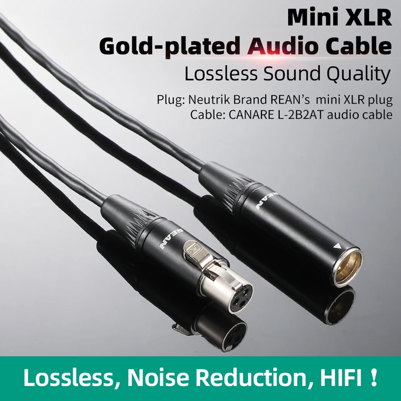 

AVSSZ Gold Plated 3Pin XLR Mini XLR Microphone Cable Audio Extension Cord CANARE L-2B2AT Neutrik REAN Male Female Plug Connector