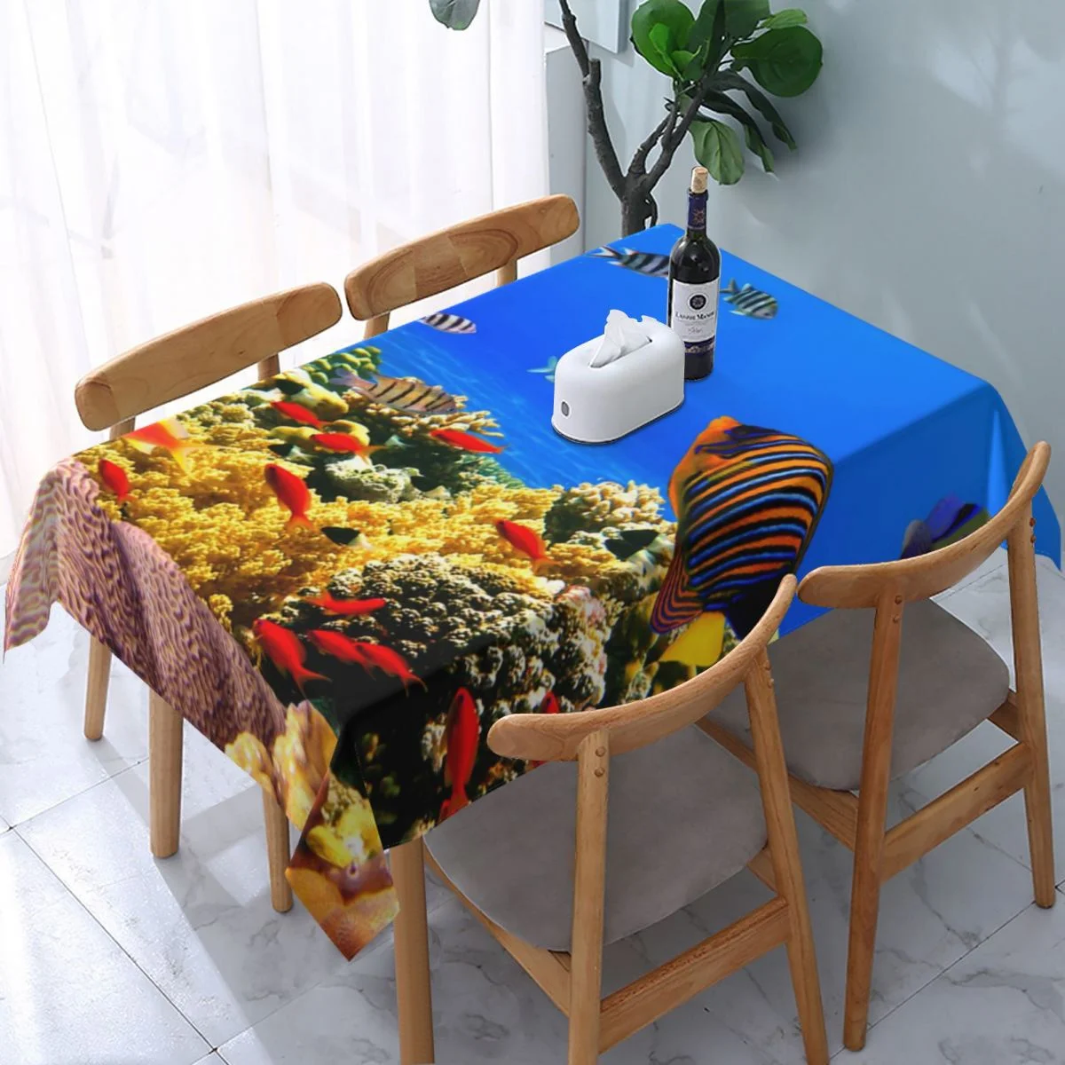 

Decorative Rectangle Tablecloth Kitchen Table Cloth for Kitchen Dinning Tabletop Outdoor Table Cover 54 x 72 Inch