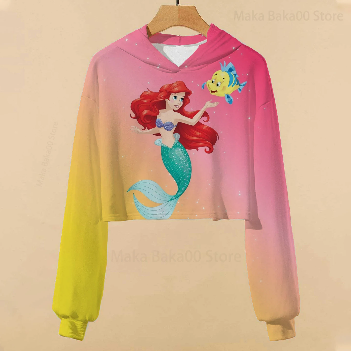 

Girls Children's Clothing New Disney Princess Hoodie Cartoon Casual Short Sweater Children's Clothes Long Sleeve Hoodie Tops