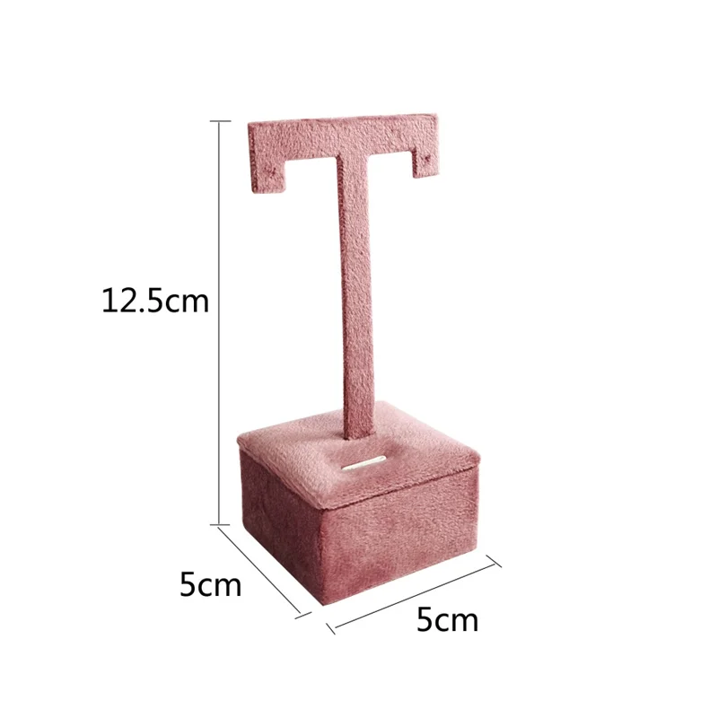 Розовый Бархатный Т-органайзер Для Сережек И Ювелирных Изделий С Утолщенной