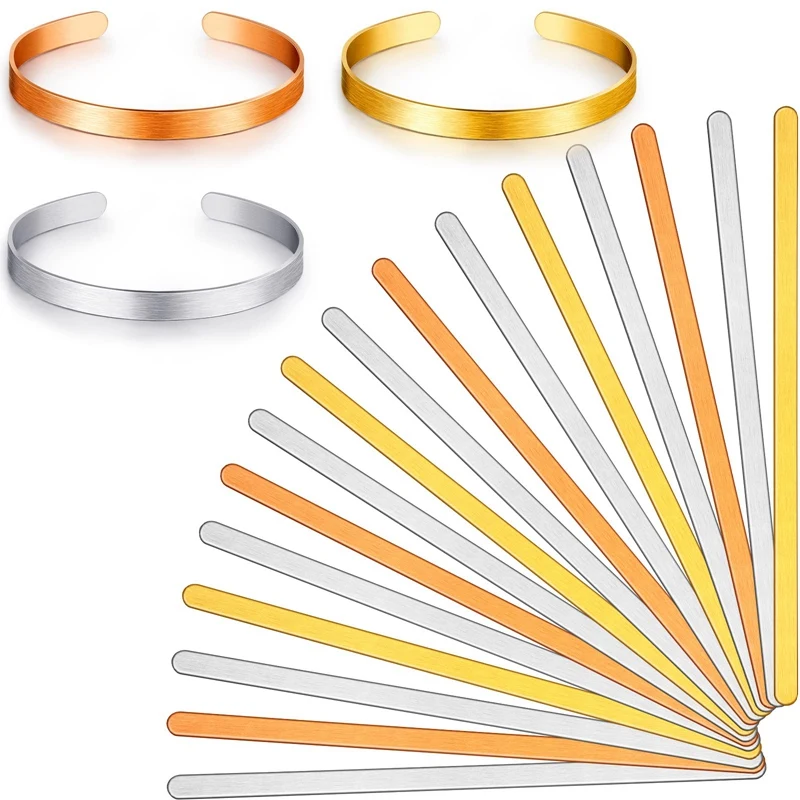 

Aluminum Bracelet Blanks Stamping Copper Cuff Bracelet Blanks Metal Stamp For DIY Bracelet Jewelry Making 16Pcs