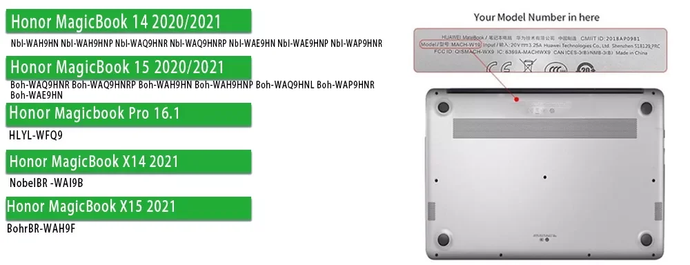 

For Huawei Honor MagicBook 14 15 2020 2021/Pro 16.1 Case MagicBook X14 X15 2021 Laptop Hard Shell Case Sleeve