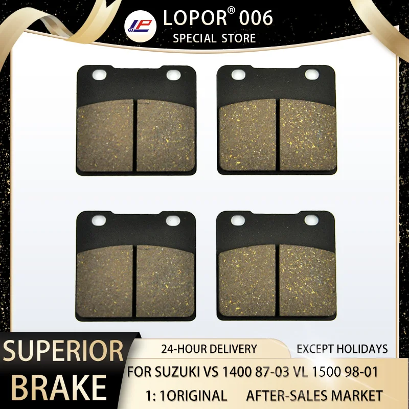 

LOPOR Motorcycle Brake Pads Front&Rear For SUZUKI VS 1400 87-03 VL 1500 98-01